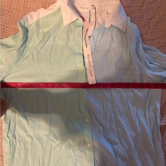 Mustard Seed NWT Color block Button-Up Shirt - Picture 5 of 5